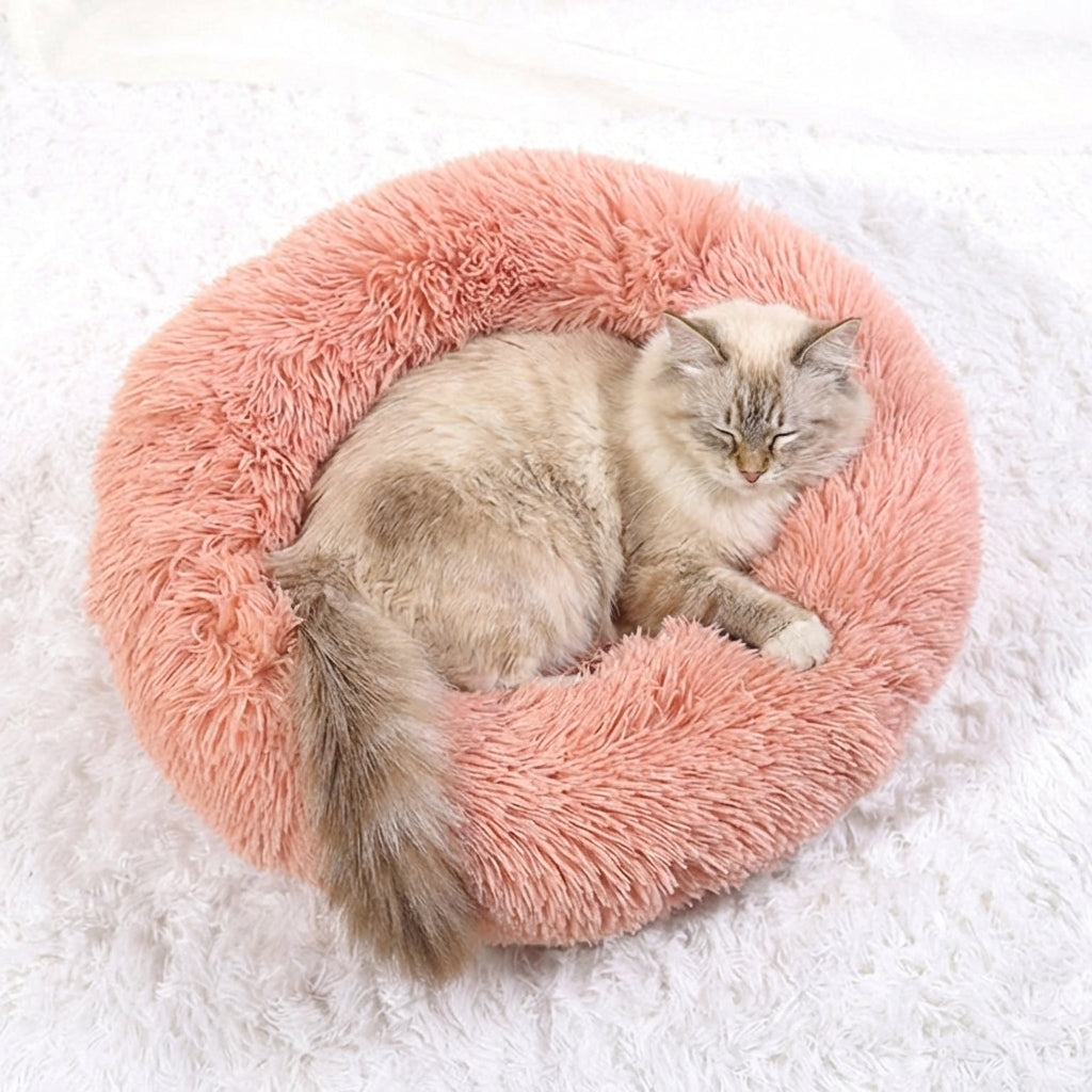 Calming Cat Bed | Ultra-Soft Plush with Raised Rim & Non-Slip Base for Ultimate Comfort 3