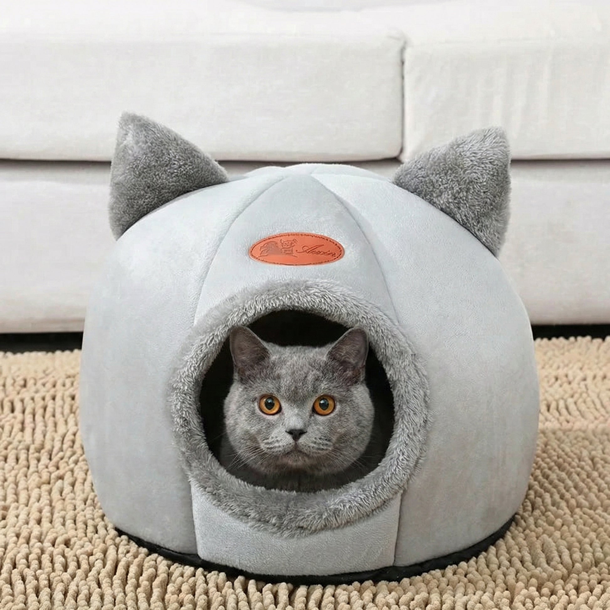 Cozy Cat Cave | Premium Cat Bed with Private Enclosure ? Soft, Warm Sanctuary for Relaxation 1