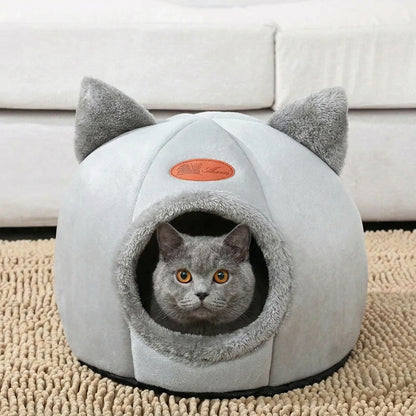 Cozy Cat Cave | Premium Cat Bed with Private Enclosure ? Soft, Warm Sanctuary for Relaxation 1