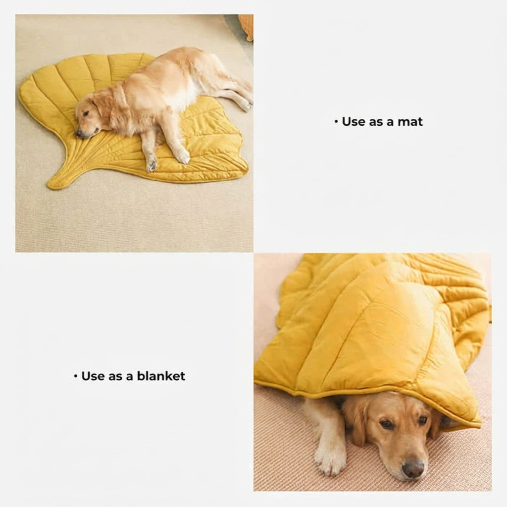 Cozy Leaf Shape Dog Blanket Mat with Soft Fabric ? Stylish Comfort for Pets 3