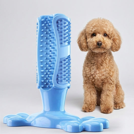 PawClean | Dog Toy with Tooth-Cleaning Bristles ? Durable Rubber for Dental Health 0