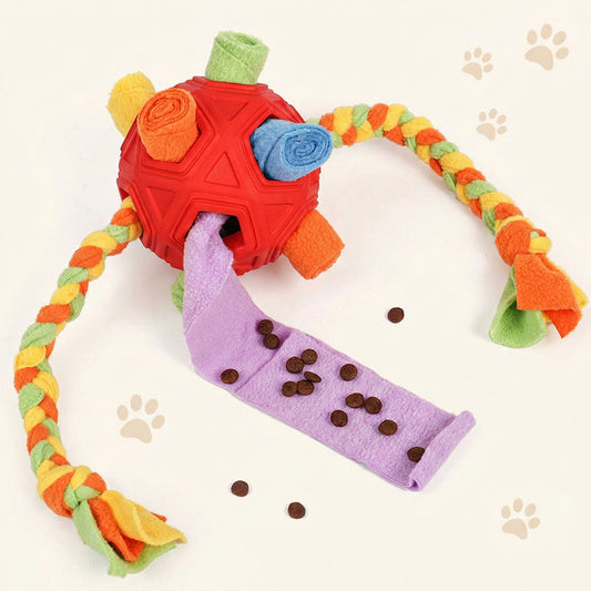 Playful Paws | Dog Toy Snuffle Ball with Durable Tug Rope ? Interactive Fun for Mental Stimulation 0