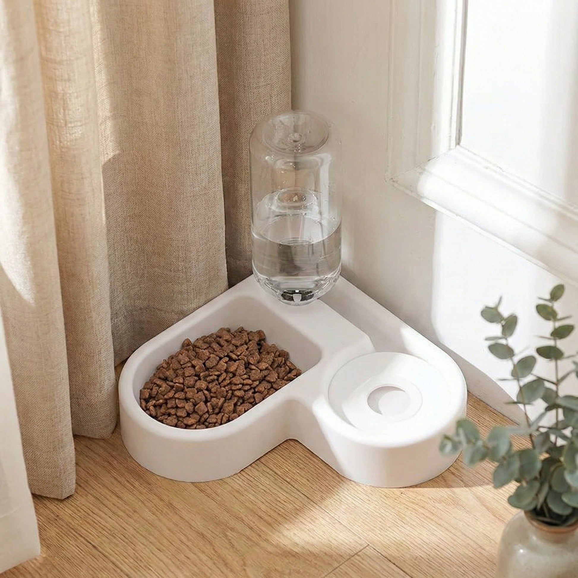 Smart Pet Solutions | Automatic Pet Feeder with Space-Saving Design ? 2-in-1 Feeder and Water Dispenser for Convenient Hydration 0